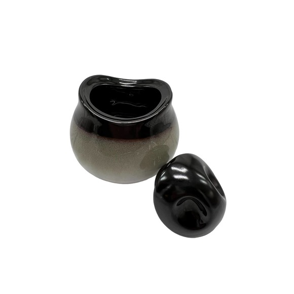 Sango Nova Black Creamer and Sugar Graduated Colors from Black to White - Picture 2 of 6